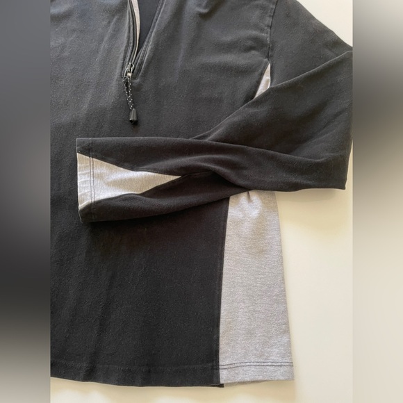 PROSPIRIT Charcoal and Light Gray Turtleneck Zipper Pullover, size L - Picture 4 of 6